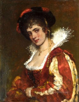 ウジェーヌ・デ・ブラース Painting - ベネチアン・レディの肖像 女性ユージン・デ・ブラース